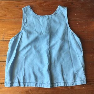Chambray open back crop top